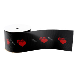 Lazo De Tela Gruesa Cinta de corazones rojos