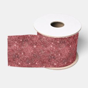 Lazo De Tela Gruesa Cinta de fiesta de purpurina falsa roja de Navidad