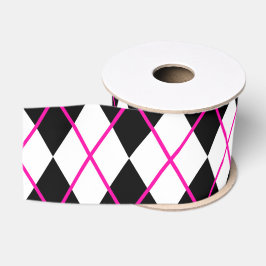 Lazo De Tela Gruesa Cinta de forma de diamante con estampado Argyle ne