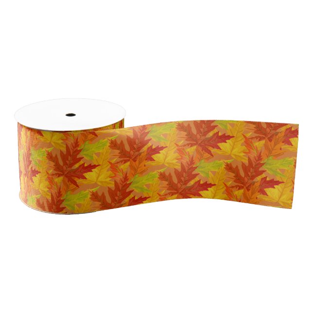 Lazo De Tela Gruesa Cinta de grano-hojas de otoño (Carrete)