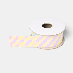 Lazo De Tela Gruesa Cinta de Grosgrain a Cuadros Pastel de Pascua