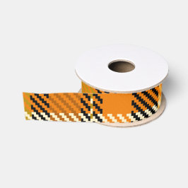 Lazo De Tela Gruesa Cinta de Grosgrain a Cuadros Tonos Terrosos