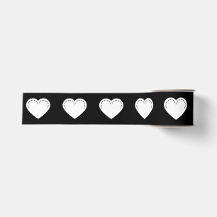 Lazo De Tela Gruesa Cinta de Grosgrain Blanca del Corazón del Amor par