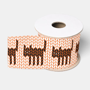 LAZO DE TELA GRUESA CINTA DE GROSGRAIN DE 3" DE ANCHO KNIT GATO NEGRO