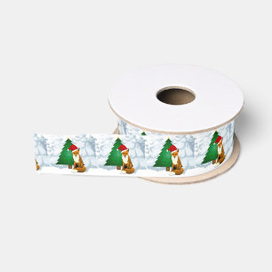 Lazo De Tela Gruesa Cinta de Grosgrain de árbol de Navidad y zorro de 
