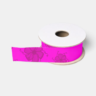 Lazo De Tela Gruesa Cinta de Grosgrain Monocroma en Rosa Fuerte