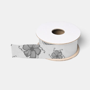 Lazo De Tela Gruesa Cinta de Grosgrain Monocroma FTF en Tono Gris Clar
