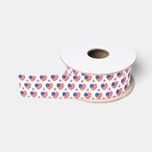 Lazo De Tela Gruesa Cinta de Grosgrain para los corazones patrióticos