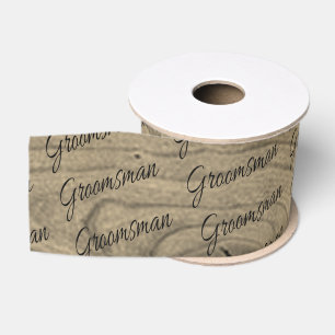 Lazo De Tela Gruesa Cinta de Grosgrain para Padrino de Madera Rústica