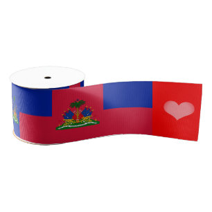Lazo De Tela Gruesa Cinta de la bandera haitiana, Emblem, Heart, Haití