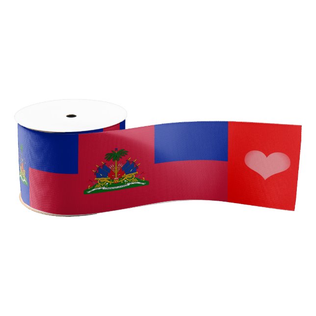Lazo De Tela Gruesa Cinta de la bandera haitiana, Emblem, Heart, Haití (Carrete)