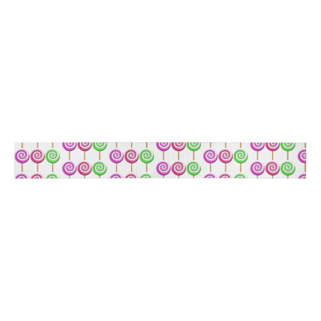 Lazo De Tela Gruesa Cinta De Lollipops Swirly (Anverso)