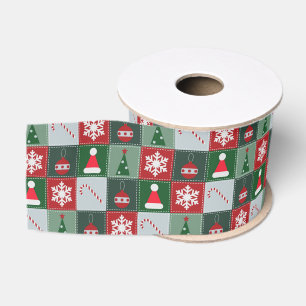 Lazo De Tela Gruesa Cinta de Navidad Cosida con Alegría