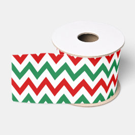Lazo De Tela Gruesa Cinta de Navidad Roja y Verde con Estampado de Che
