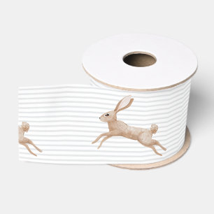 Lazo De Tela Gruesa Cinta de Pascua con diseño de conejito con saltos