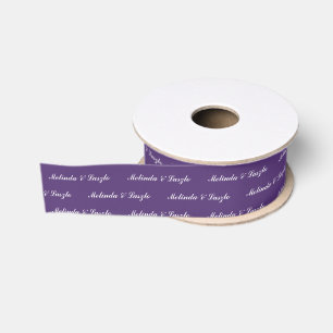 Lazo De Tela Gruesa Cinta de raso de boda personalizada violeta