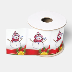 Lazo De Tela Gruesa Cinta decorativa de Navidad, muñeco de nieve