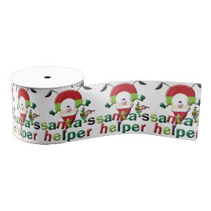 Lazo De Tela Gruesa Cinta decorativa de Navidad, Santa