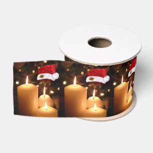 Lazo De Tela Gruesa Cinta decorativa de Navidad, Vela de Navidad