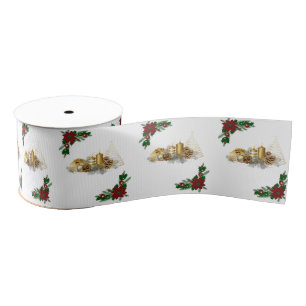 Lazo De Tela Gruesa Cinta decorativa de Navidad, Vela de Navidad