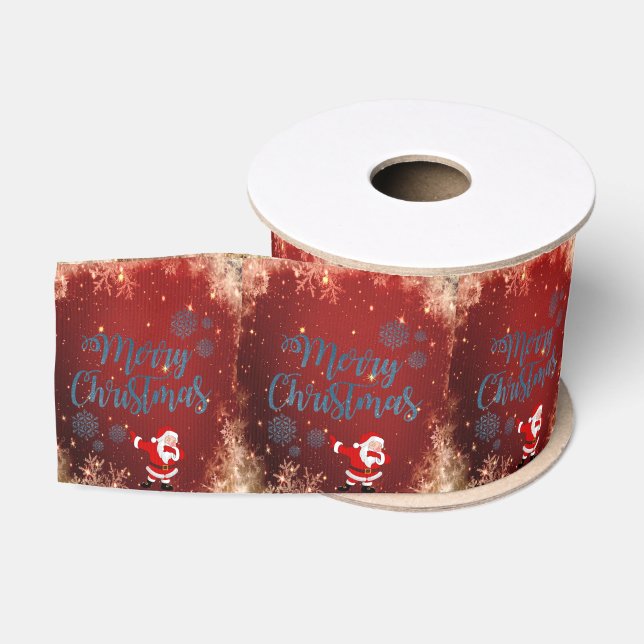 Lazo De Tela Gruesa Cinta decorativa navidad, Feliz Navidad (Carrete)