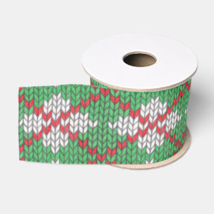 Lazo De Tela Gruesa Cinta grande de 3" XMAS ARGYLE KNIT
