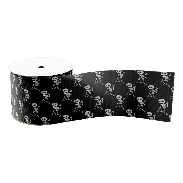Lazo De Tela Gruesa Cinta Grosgrain de Halloween-Skeleton (Carrete)
