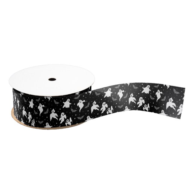 Lazo De Tela Gruesa Cinta Grosgrain Ghost de Halloween (Carrete)