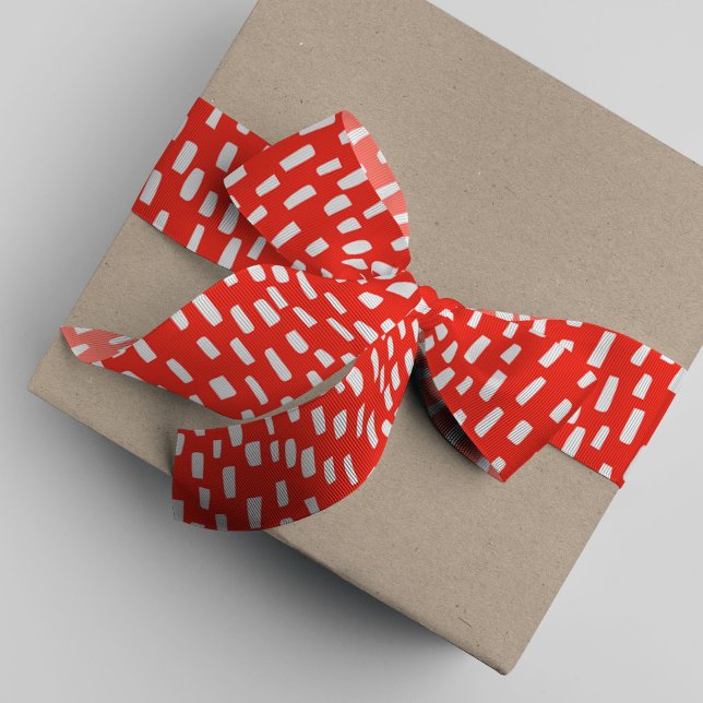 Lazo De Tela Gruesa Cinta gruesa Cherry Red Dashing Grosgrain (Bright red dashing dots ribbon.)