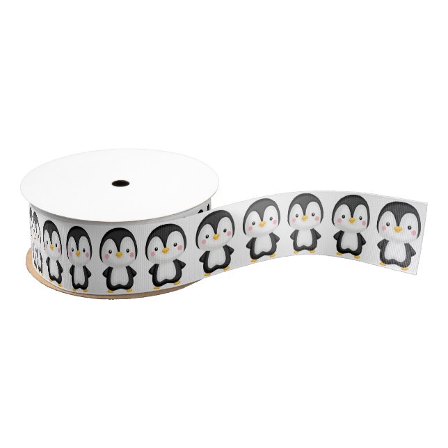 Lazo De Tela Gruesa Cinta gruesa Cute Penguins (Carrete)