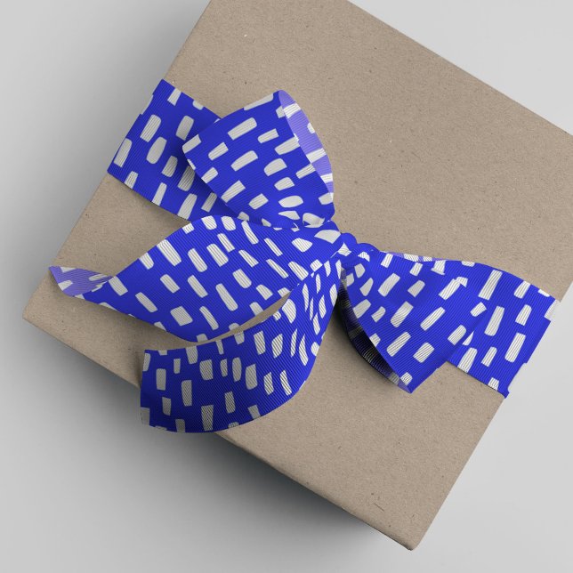 Lazo De Tela Gruesa Cinta gruesa de degradado azul brillante (Bright blue dashing dots ribbon.)
