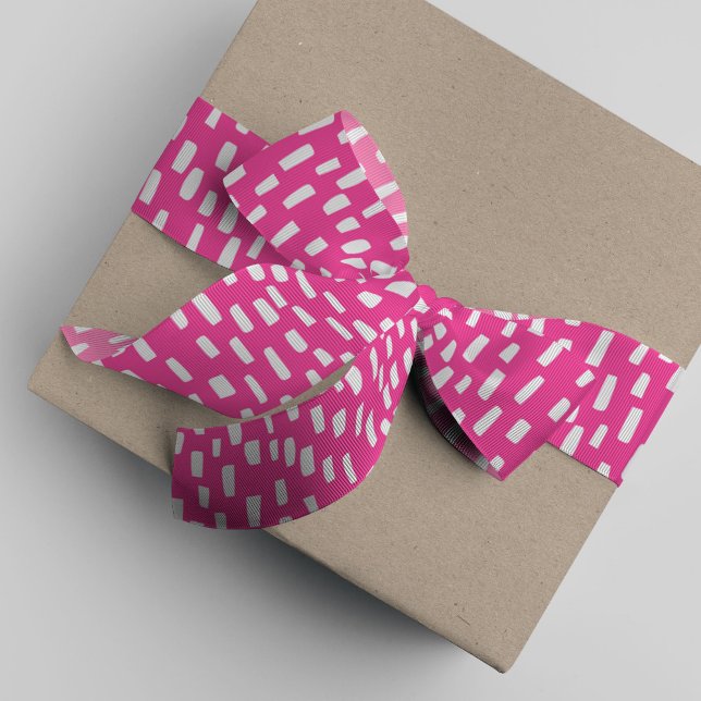 Lazo De Tela Gruesa Cinta gruesa de degradado rosa brillante (Bright pink dashing dots ribbon.)