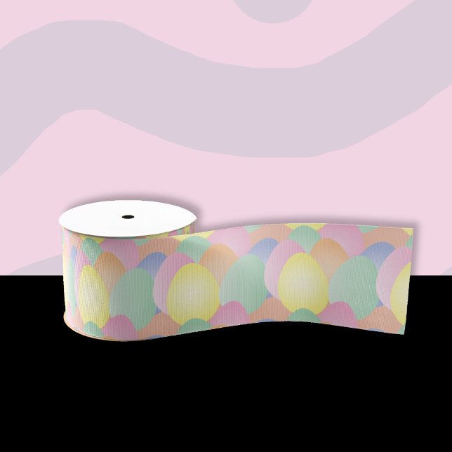 Lazo De Tela Gruesa Cinta Pastel de huevos de Pascua (Pretty pastel Easter egg pattern ribbon .)