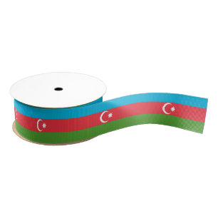 Lazo De Tela Gruesa Cinta patriótica con bandera de Azerbaiyán