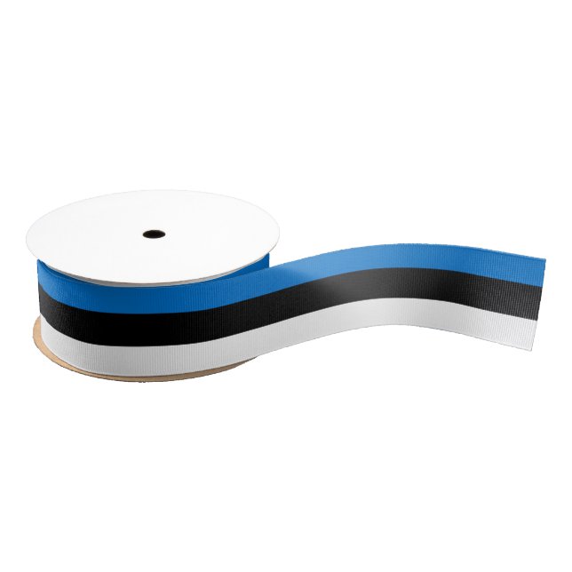 Lazo De Tela Gruesa Cinta patriótica con bandera de Estonia (Carrete)