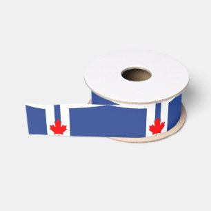 Lazo De Tela Gruesa Cinta Patriótica con Bandera de Toronto, Canadá
