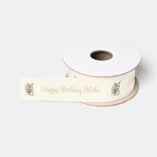 Lazo De Tela Gruesa Cinta personalizada de cumpleaños de conejo de jar