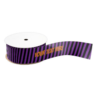 Lazo De Tela Gruesa Cinta personalizada Purple & Black Stripe