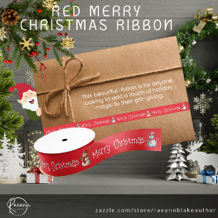 Lazo De Tela Gruesa Cinta Roja Feliz Navidad