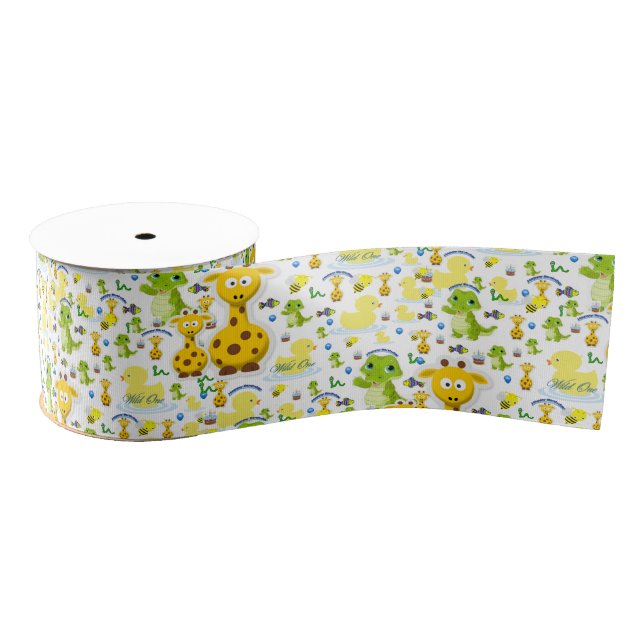 Lazo De Tela Gruesa Cinta salvaje de primer cumpleaños (Carrete)