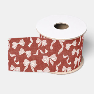 Lazo De Tela Gruesa Cinta y Lazos Vintage en Lino Acuarela (Rojo Crema
