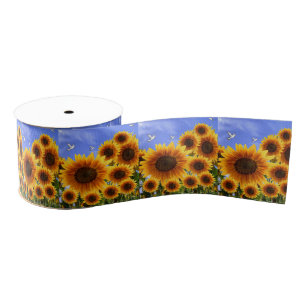Lazo De Tela Gruesa cintas decorativas girasoles