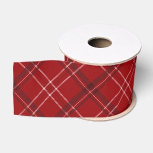 Lazo De Tela Gruesa Clásico cuadros festivos de Navidad rojo