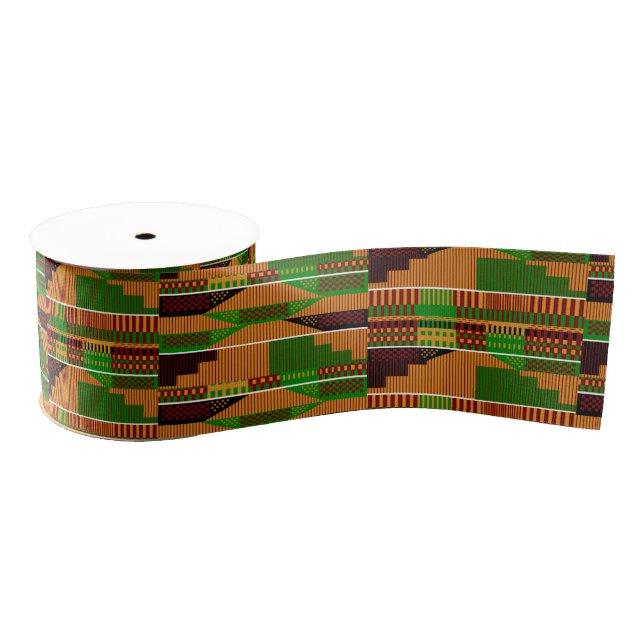 Lazo De Tela Gruesa Clásico Kente 3 pulgadas K01 (Carrete)