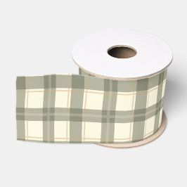 Lazo De Tela Gruesa Clásico Tartán Sage 
