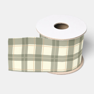 Lazo De Tela Gruesa Clásico Tartán Sage