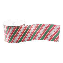 Lazo De Tela Gruesa Classic Christmas Green Red White Stripes Ribbon