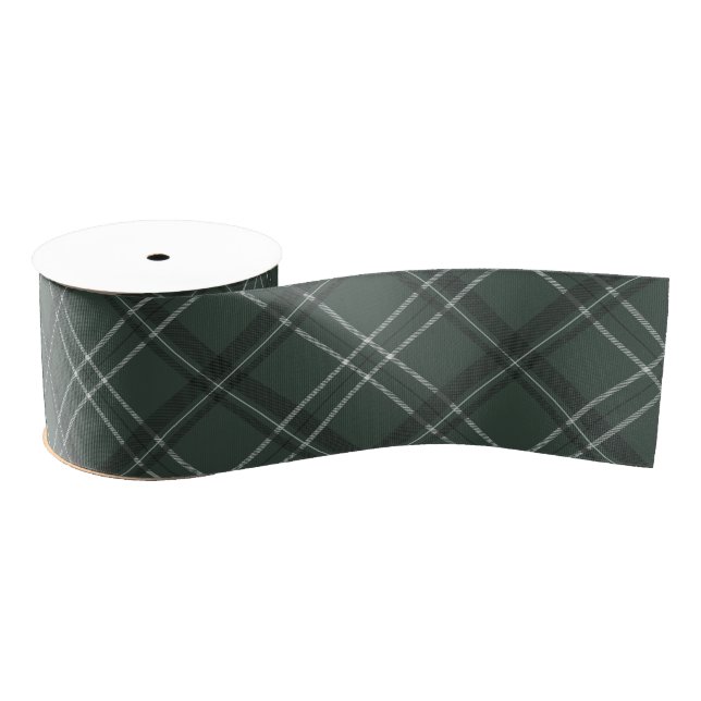 Lazo De Tela Gruesa Classic holiday plaid dark green (Carrete)