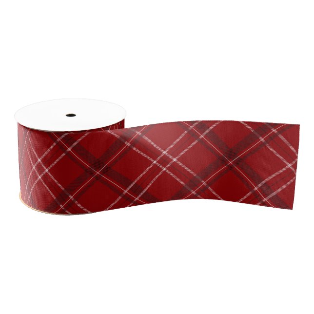 Lazo De Tela Gruesa Classic red holiday plaid festive Christmas (Carrete)