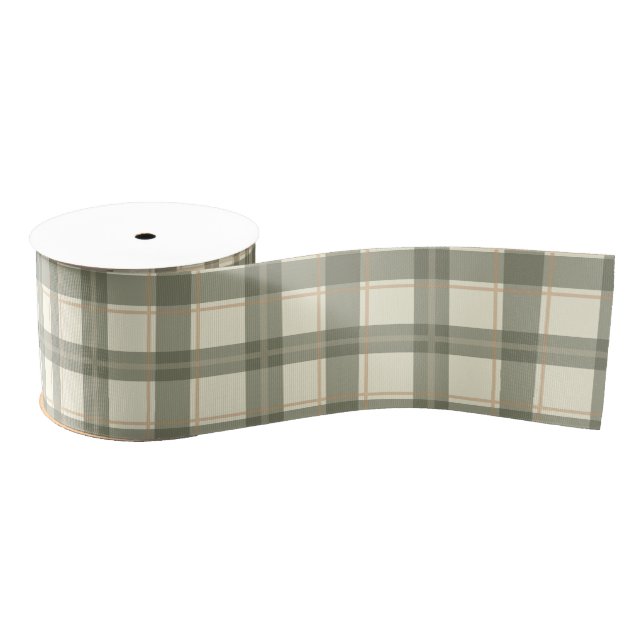 Lazo De Tela Gruesa Classic Sage Tartan  (Carrete)